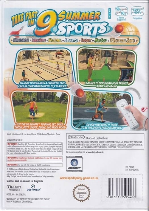 Sports Party - Selects - Wii - I Folie (AA Grade) (Genbrug)